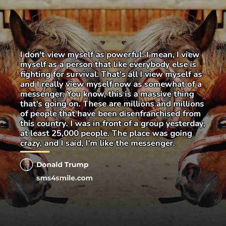 “I don't view myself as powerful. I mean, I view…” quote by Donald Trump