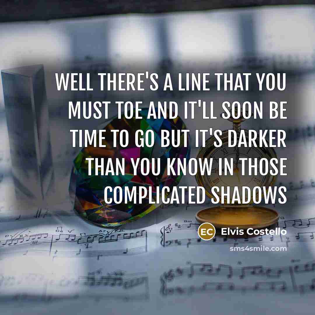 “Well there's a line that you must toe and it'll…” quote by Elvis Costello