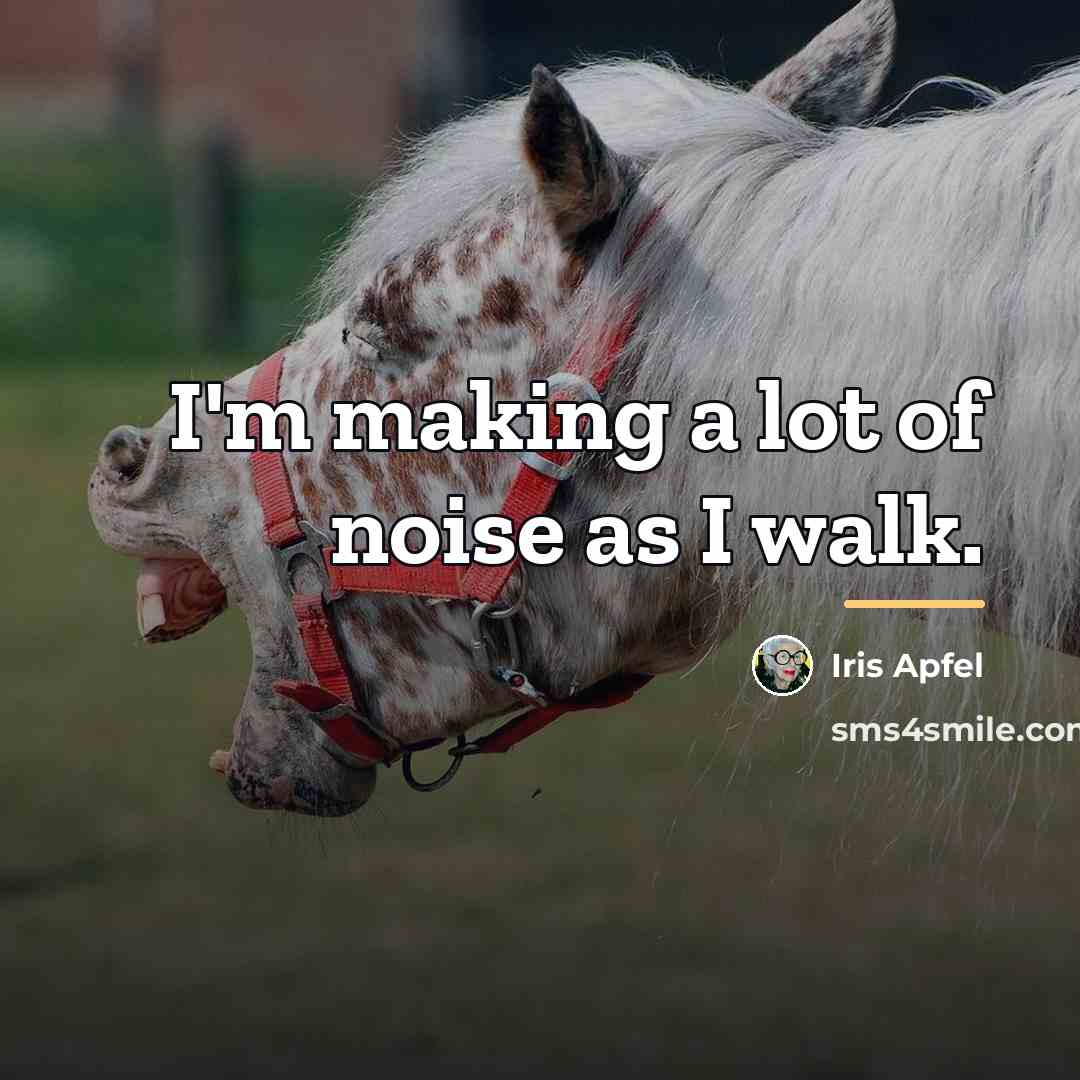 “I'm making a lot of noise as I walk.…” quote by Iris Apfel