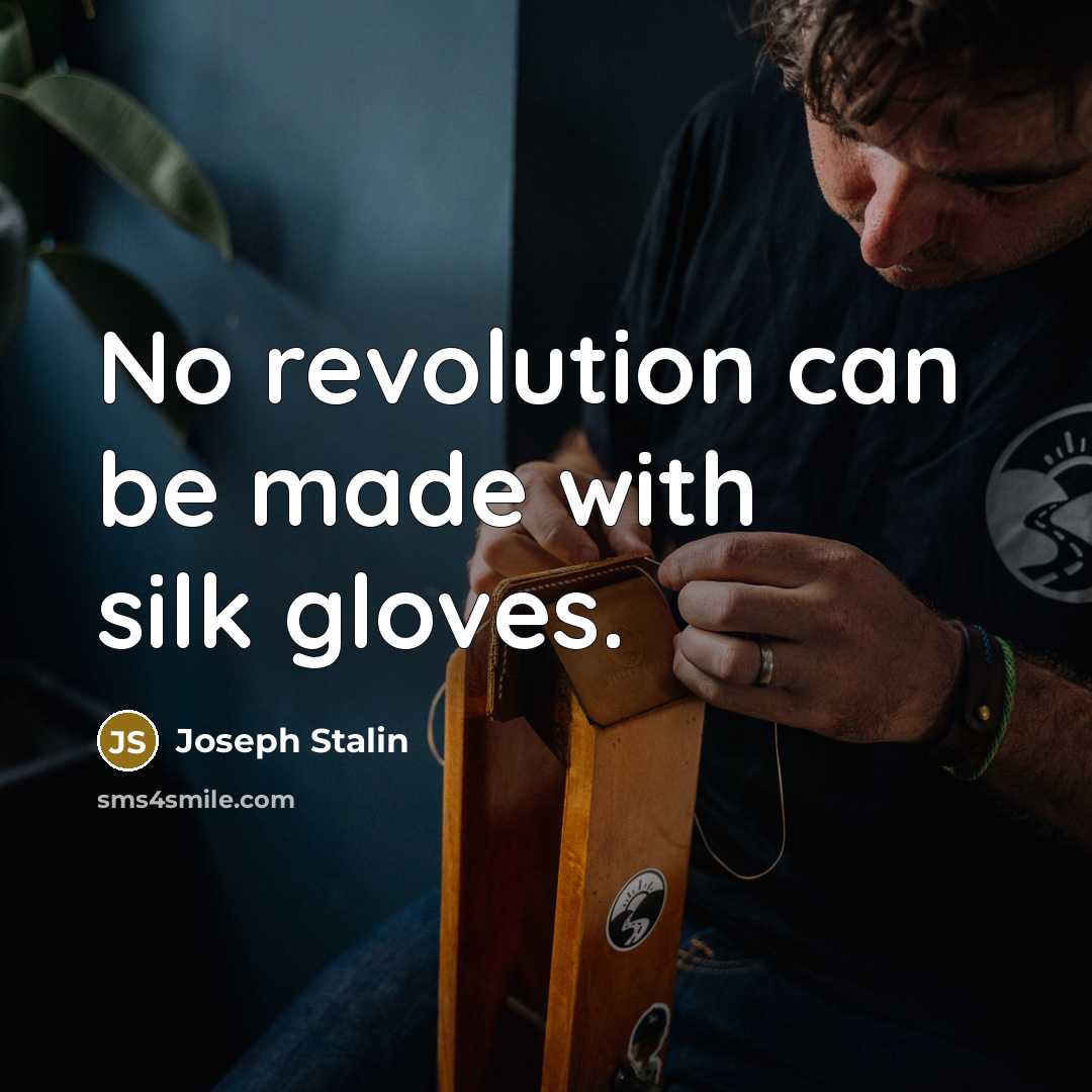 “No revolution can be made with silk gloves.…” quote by Joseph Stalin