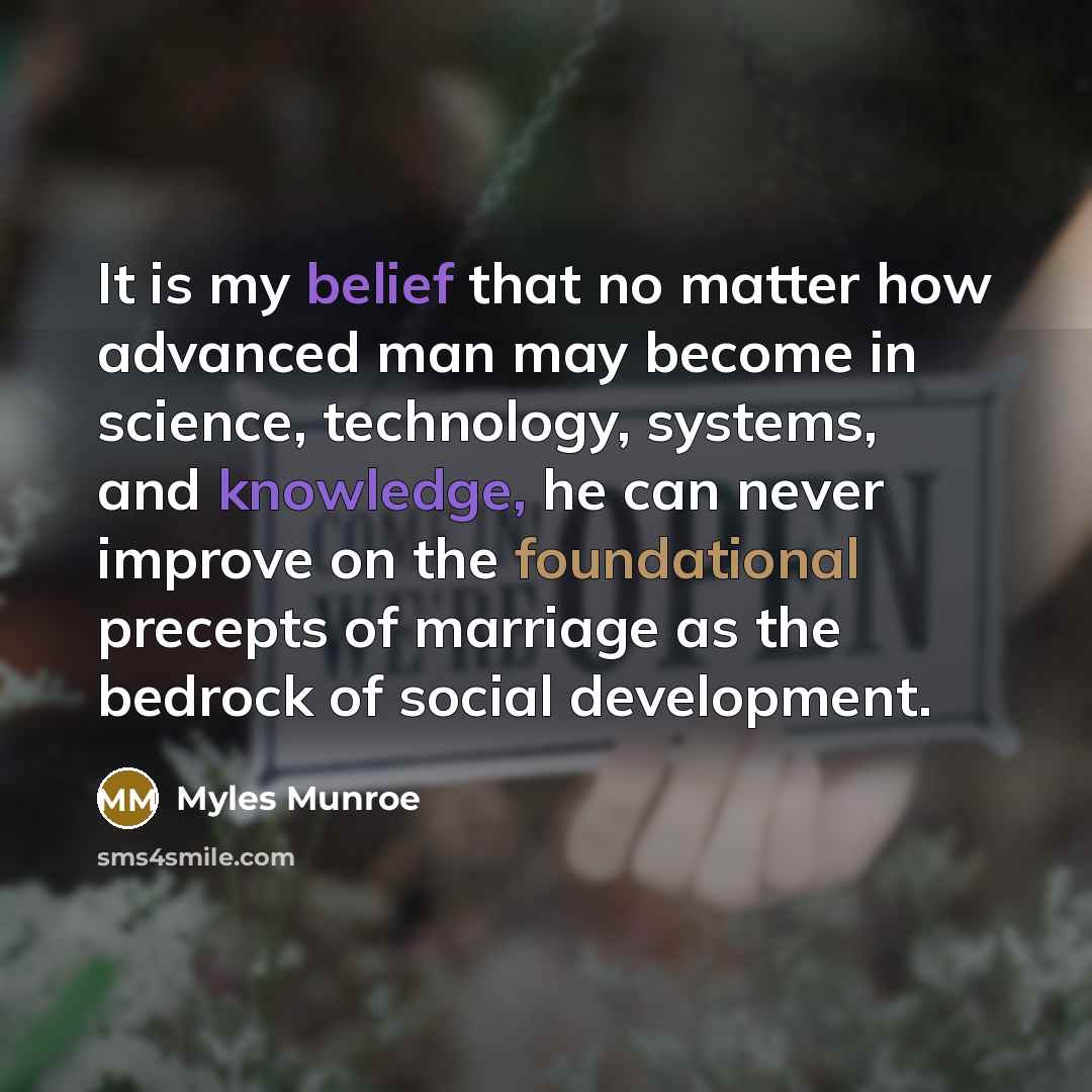 “It is my belief that no matter how advanced man…” quote by Myles Munroe
