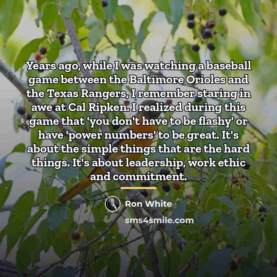 “Years ago, while I was watching a baseball game between…” quote by Ron White