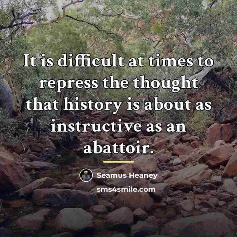 “It is difficult at times to repress the thought that…” quote by Seamus Heaney