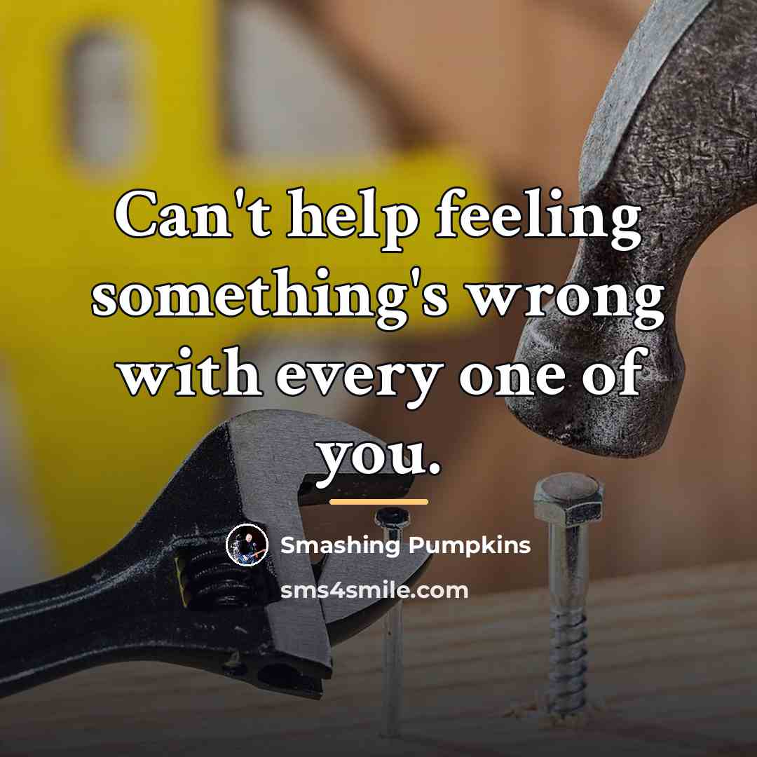 “Can't help feeling something's wrong with every one of you.…” quote by Smashing Pumpkins