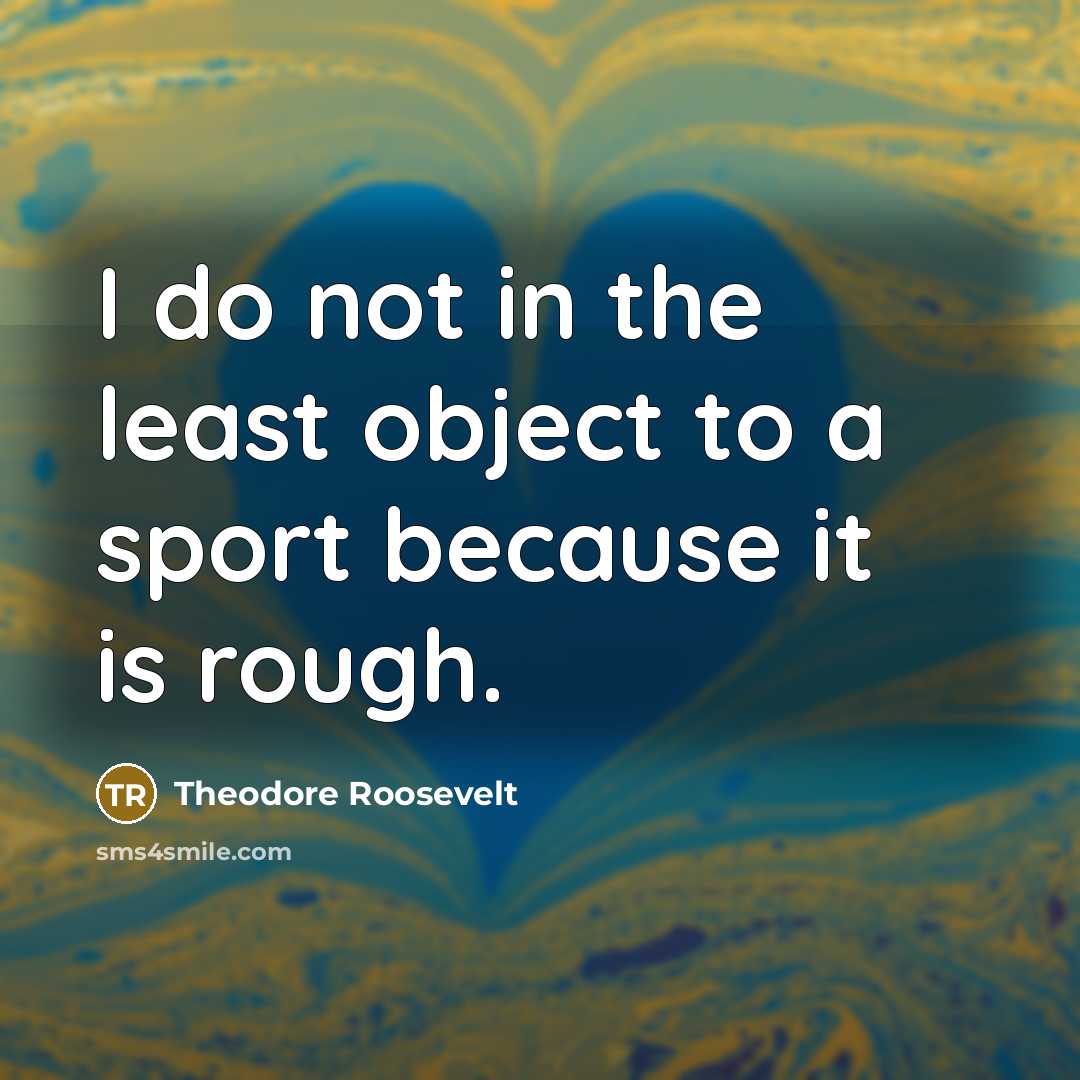 “I do not in the least object to a sport…” quote by Theodore Roosevelt