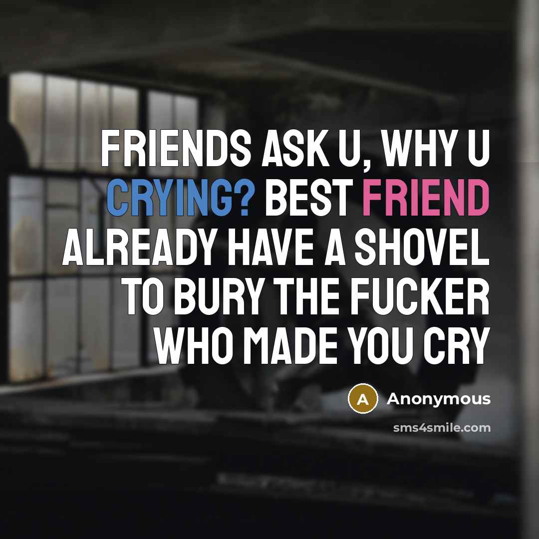 “FRIENDS ask u, why u crying? BEST FRIEND already have…” quote by Anonymous