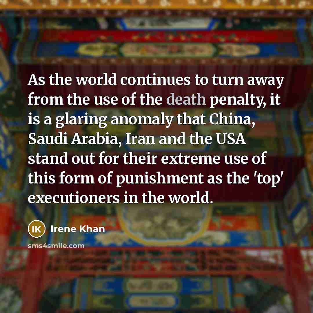 “As the world continues to turn away from the use…” quote by Irene Khan