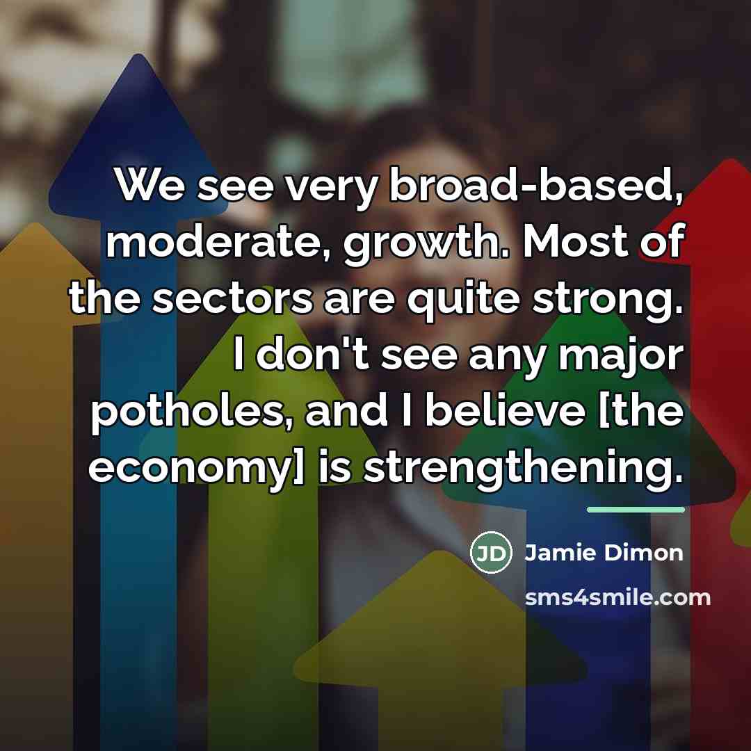 “We see very broad-based, moderate, growth. Most of the sectors…” quote by Jamie Dimon