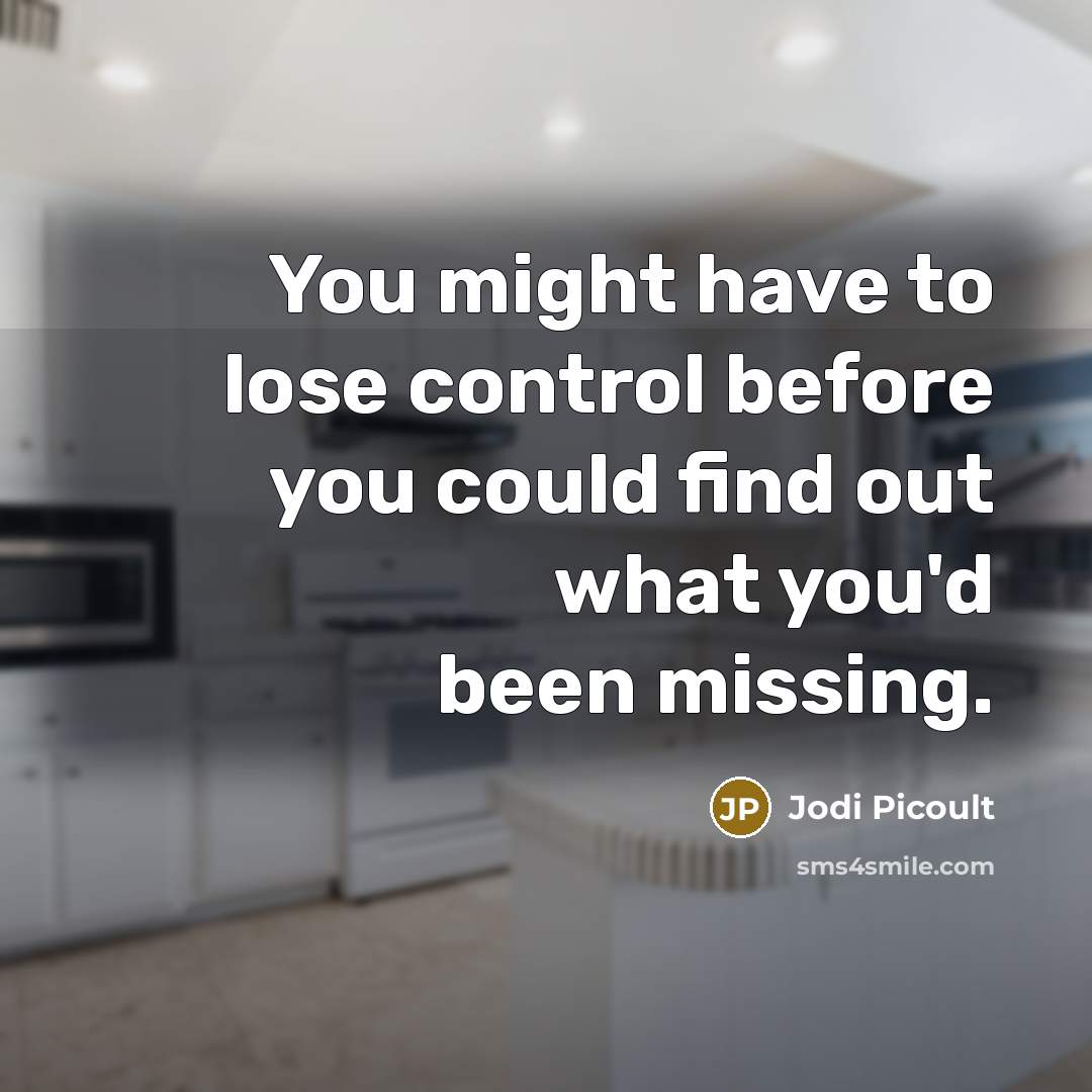 “You might have to lose control before you could find…” quote by Jodi Picoult