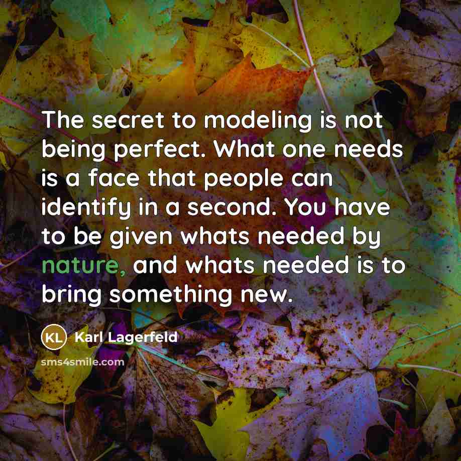 “The secret to modeling is not being perfect. What one…” quote by Karl Lagerfeld