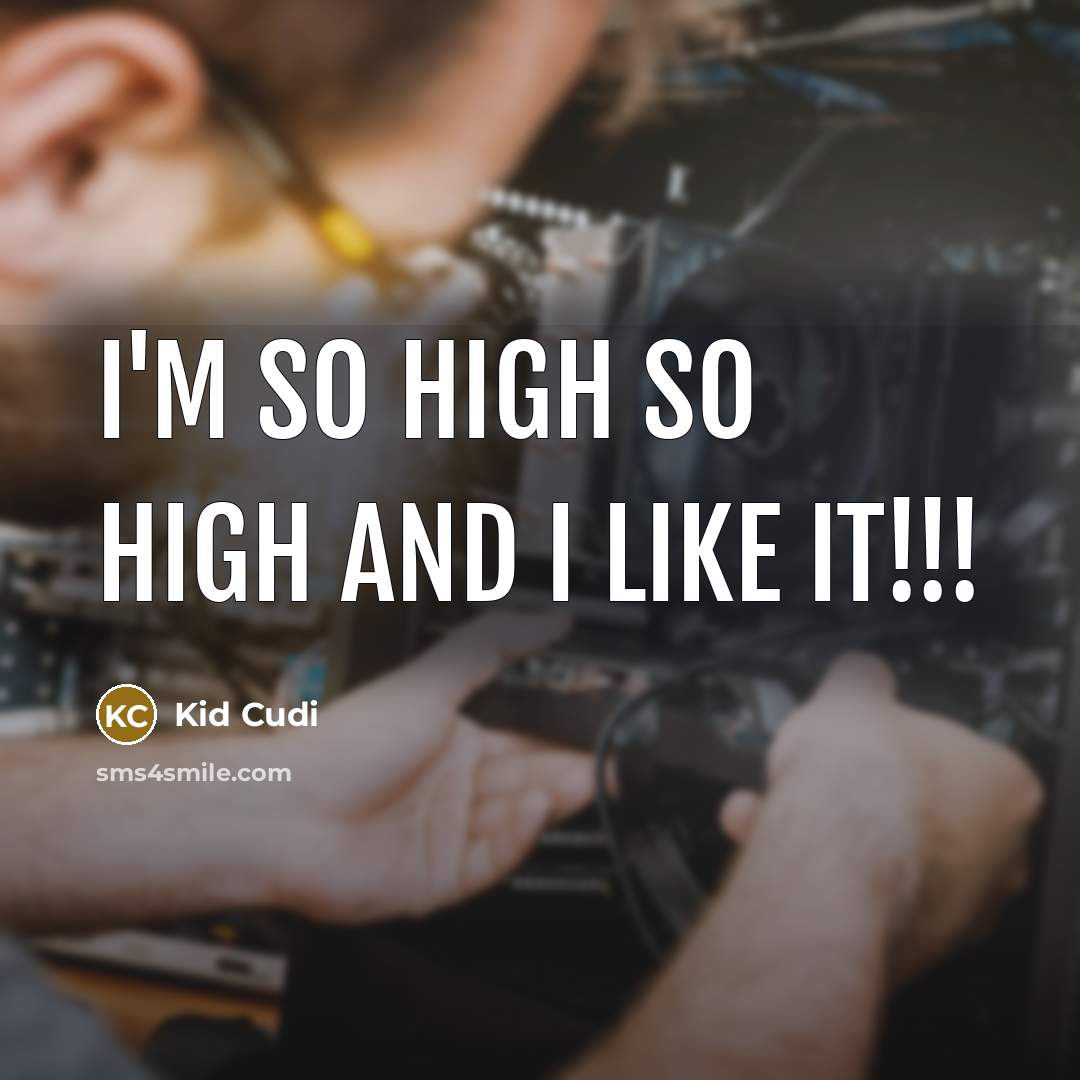 “I'm so high so high and I like it!!!…” quote by Kid Cudi