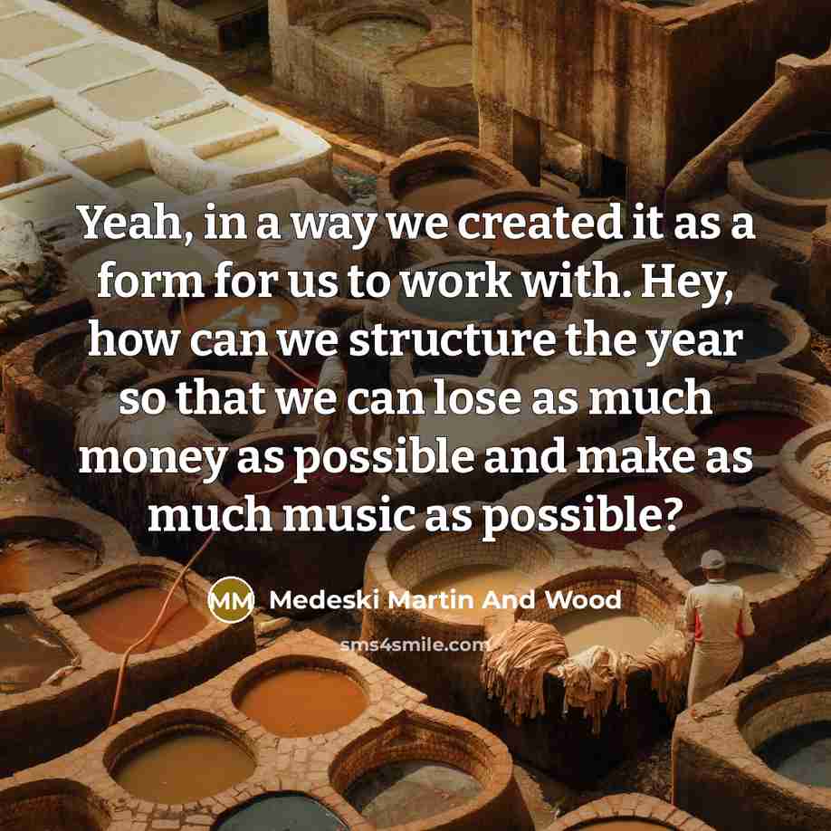 “Yeah, in a way we created it as a form…” quote by Medeski Martin And Wood