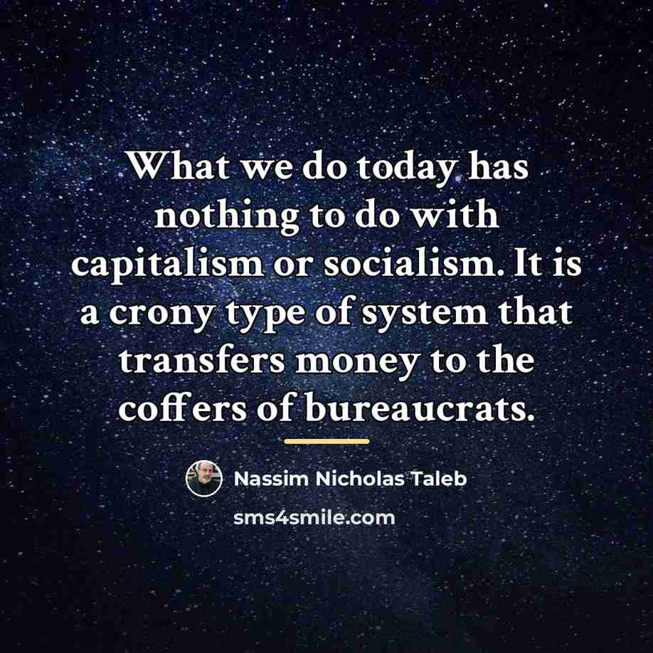 “What we do today has nothing to do with capitalism…” quote by Nassim Nicholas Taleb