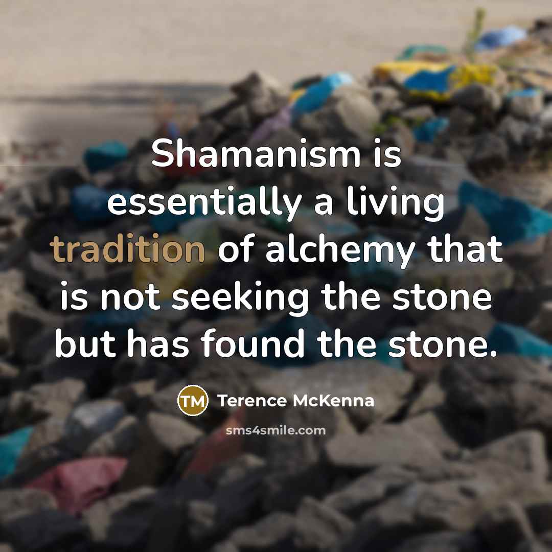 “Shamanism is essentially a living tradition of alchemy that is…” quote by Terence McKenna