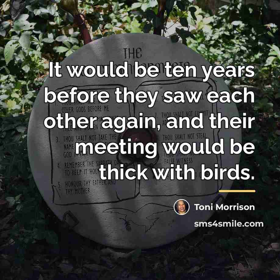 “It would be ten years before they saw each other…” quote by Toni Morrison