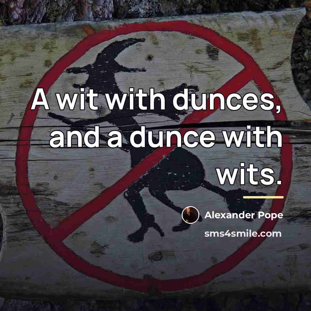 “A wit with dunces, and a dunce with wits.…” quote by Alexander Pope