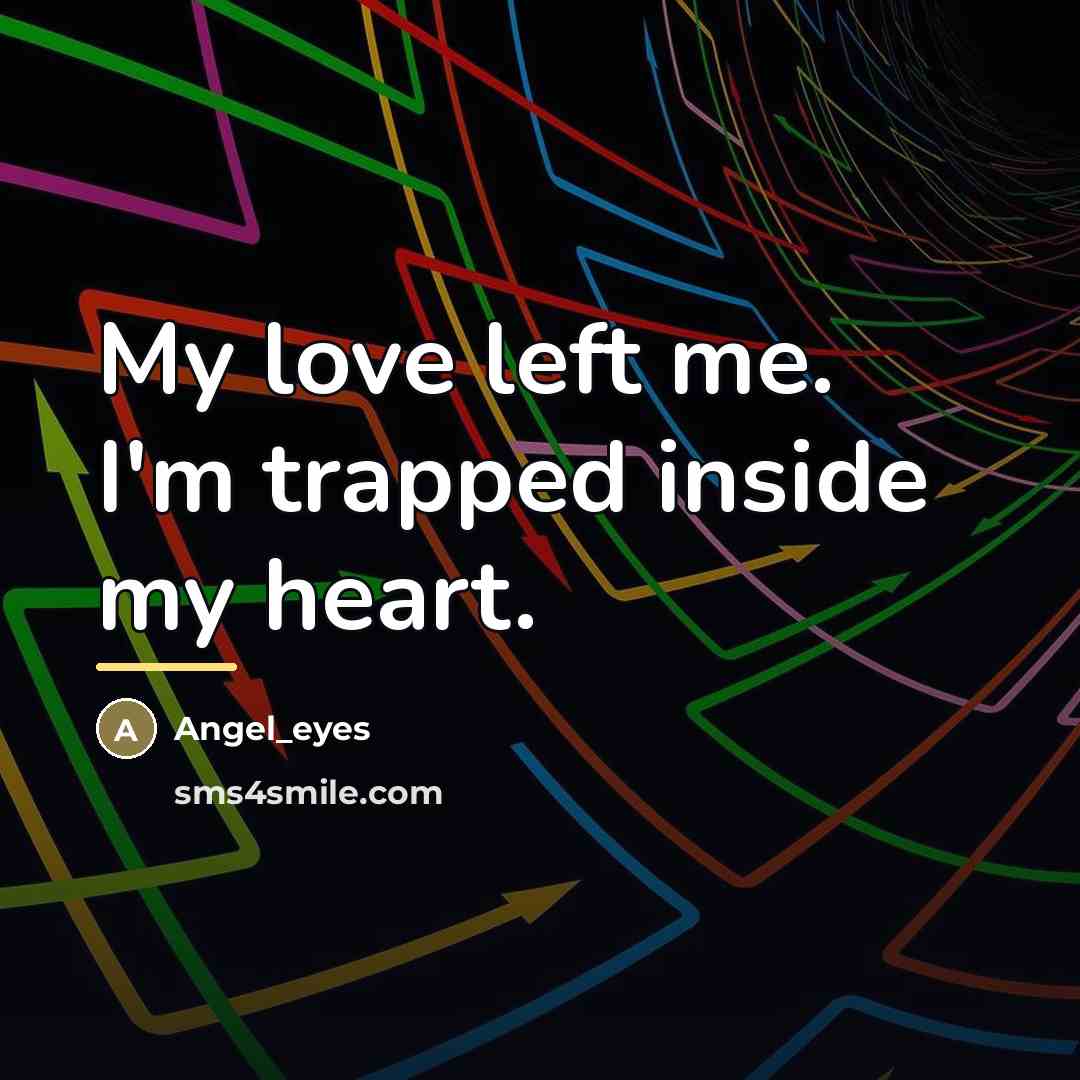 “My love left me. I'm trapped inside my heart.…” quote by Angel_eyes