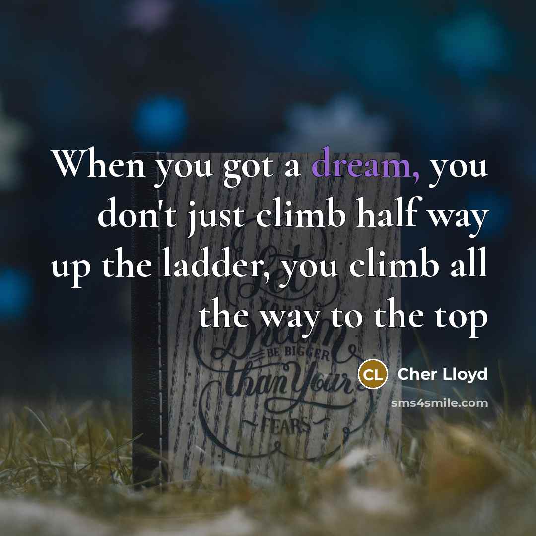 “When you got a dream, you don't just climb half…” quote by Cher Lloyd