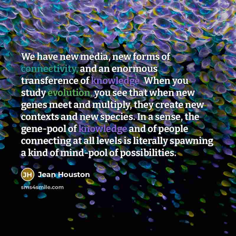 “We have new media, new forms of connectivity, and an…” quote by Jean Houston