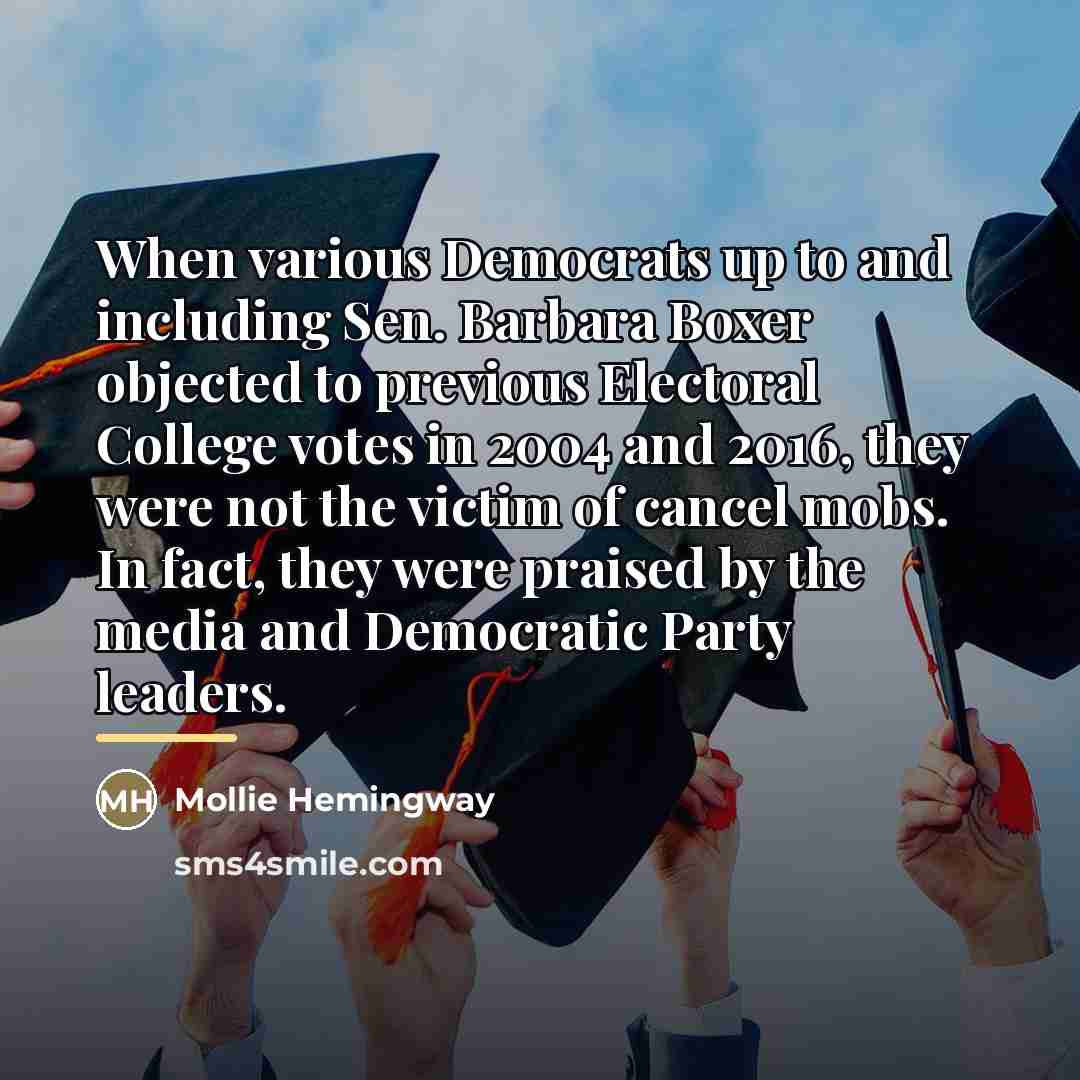 “When various Democrats up to and including Sen. Barbara Boxer…” quote by Mollie Hemingway