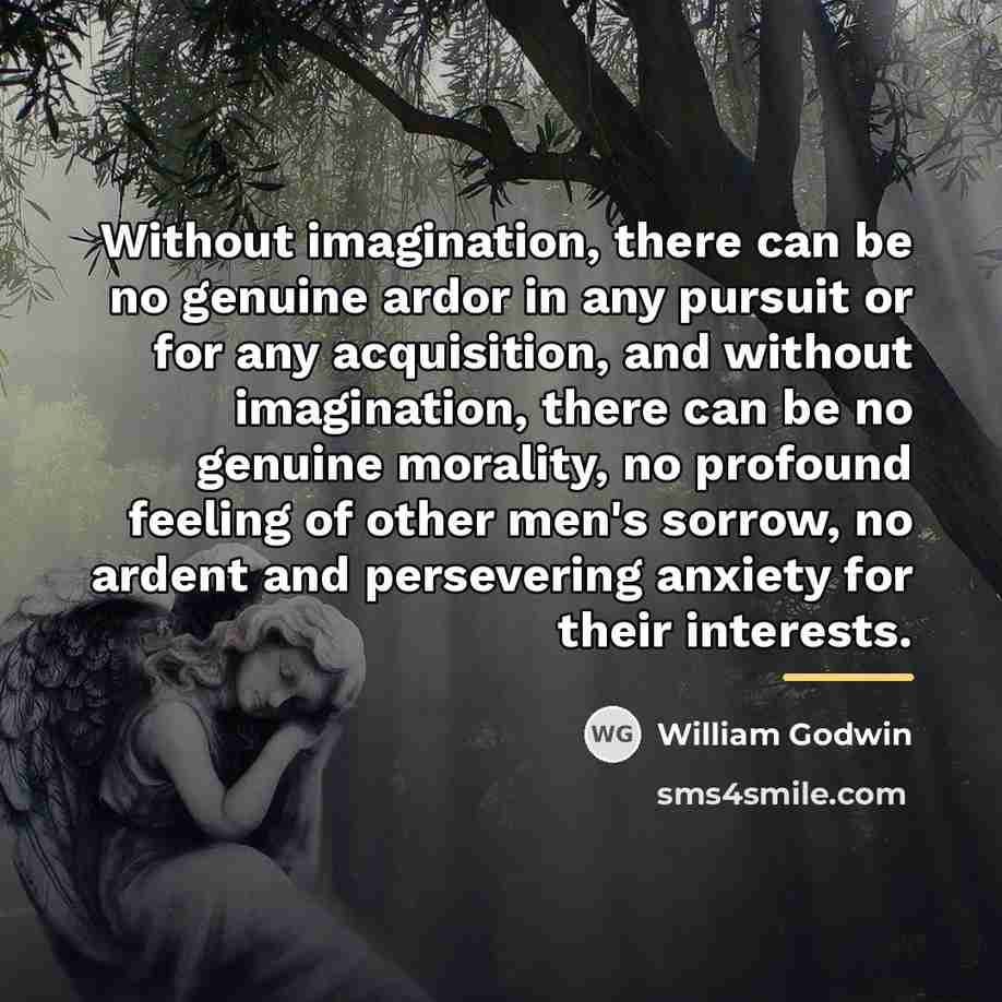 “Without imagination, there can be no genuine ardor in any…” quote by William Godwin