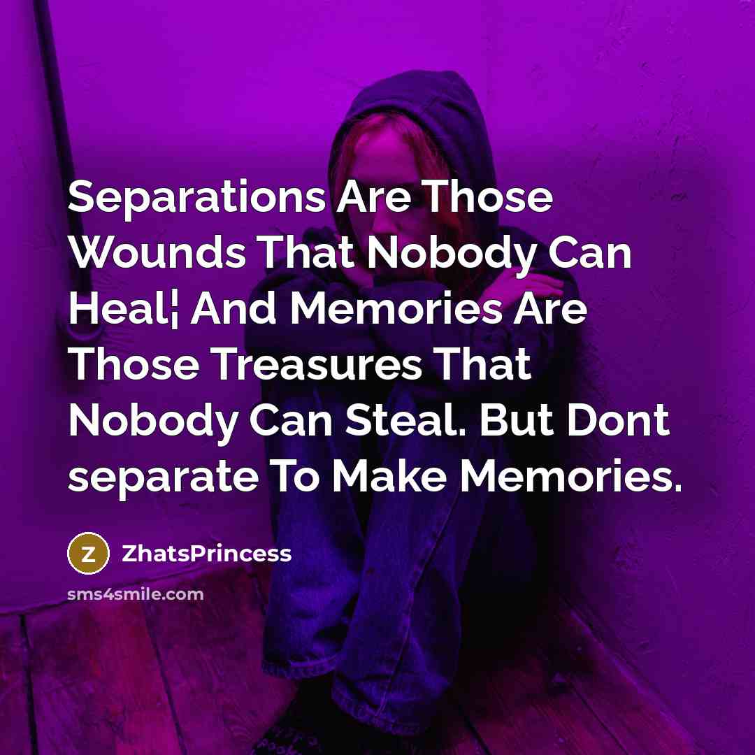 “Separations Are Those Wounds That Nobody Can Heal¦ And Memories…” quote by ZhatsPrincess
