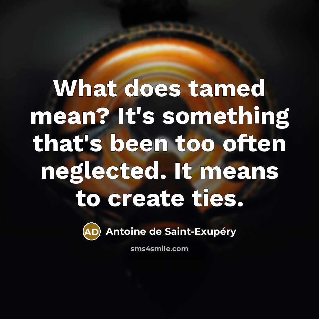 “What does tamed mean? It's something that's been too often…” quote by Antoine de Saint-Exupery