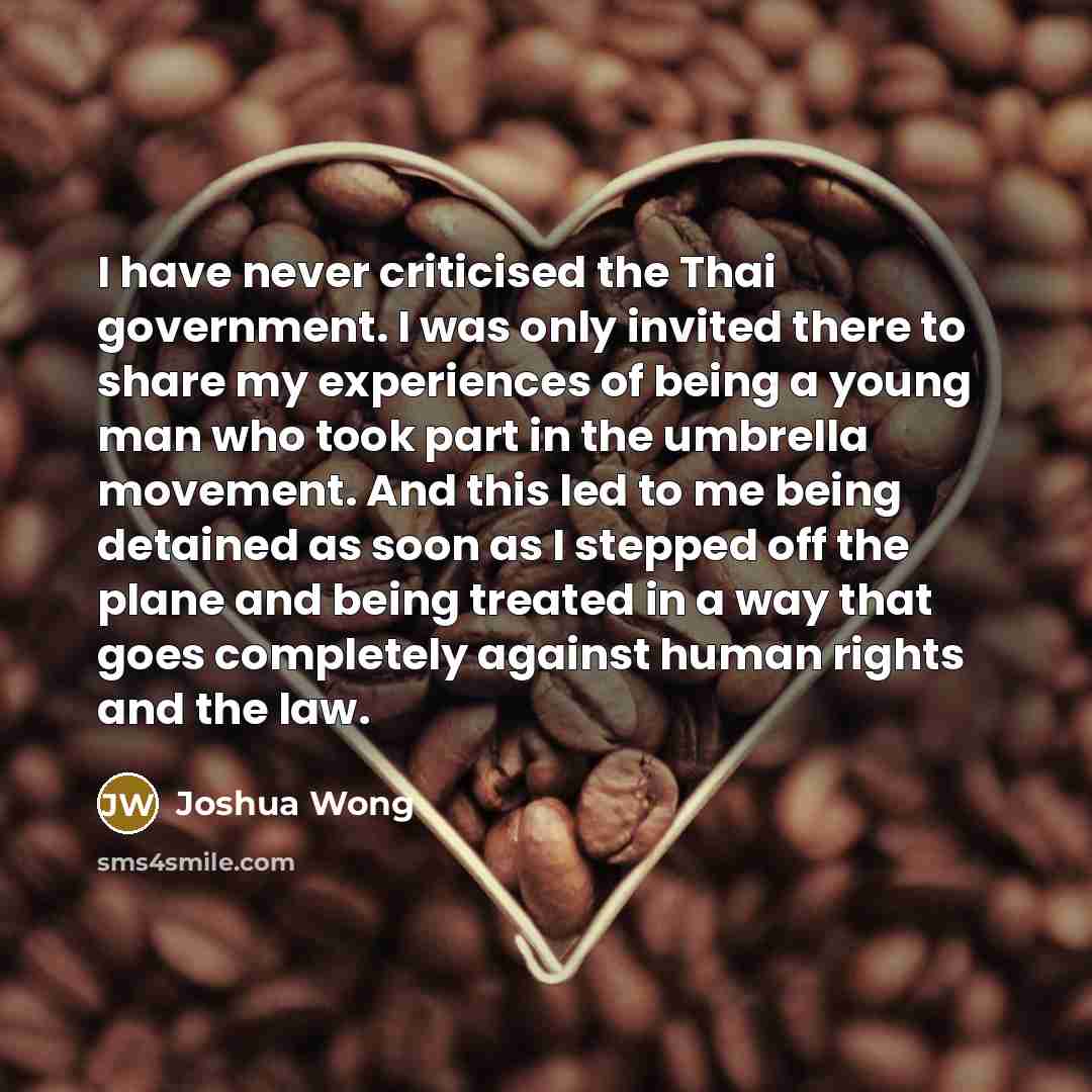 “I have never criticised the Thai government. I was only…” quote by Joshua Wong