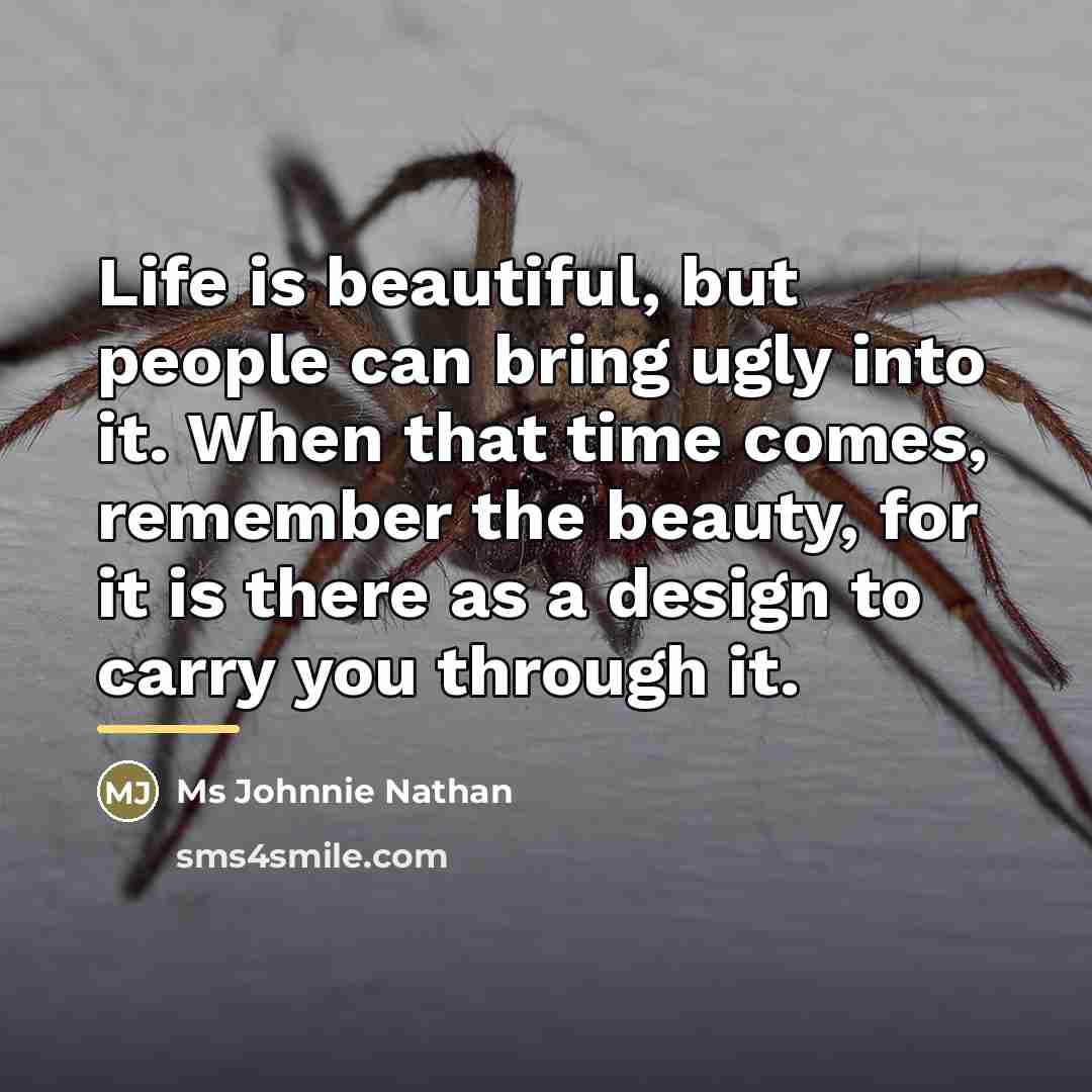 “Life is beautiful, but people can bring ugly into it.…” quote by Anonymous