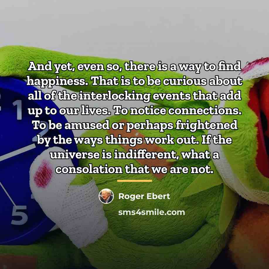 “And yet, even so, there is a way to find…” quote by Roger Ebert