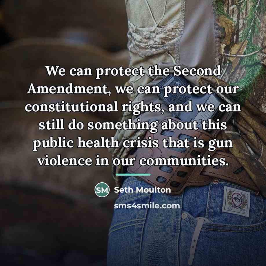 “We can protect the Second Amendment, we can protect our…” quote by Seth Moulton