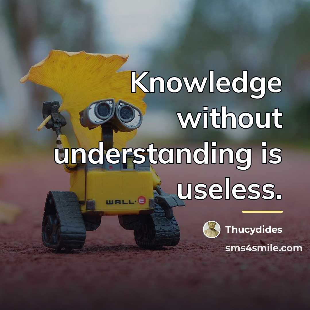 “Knowledge without understanding is useless.…” quote by Thucydides