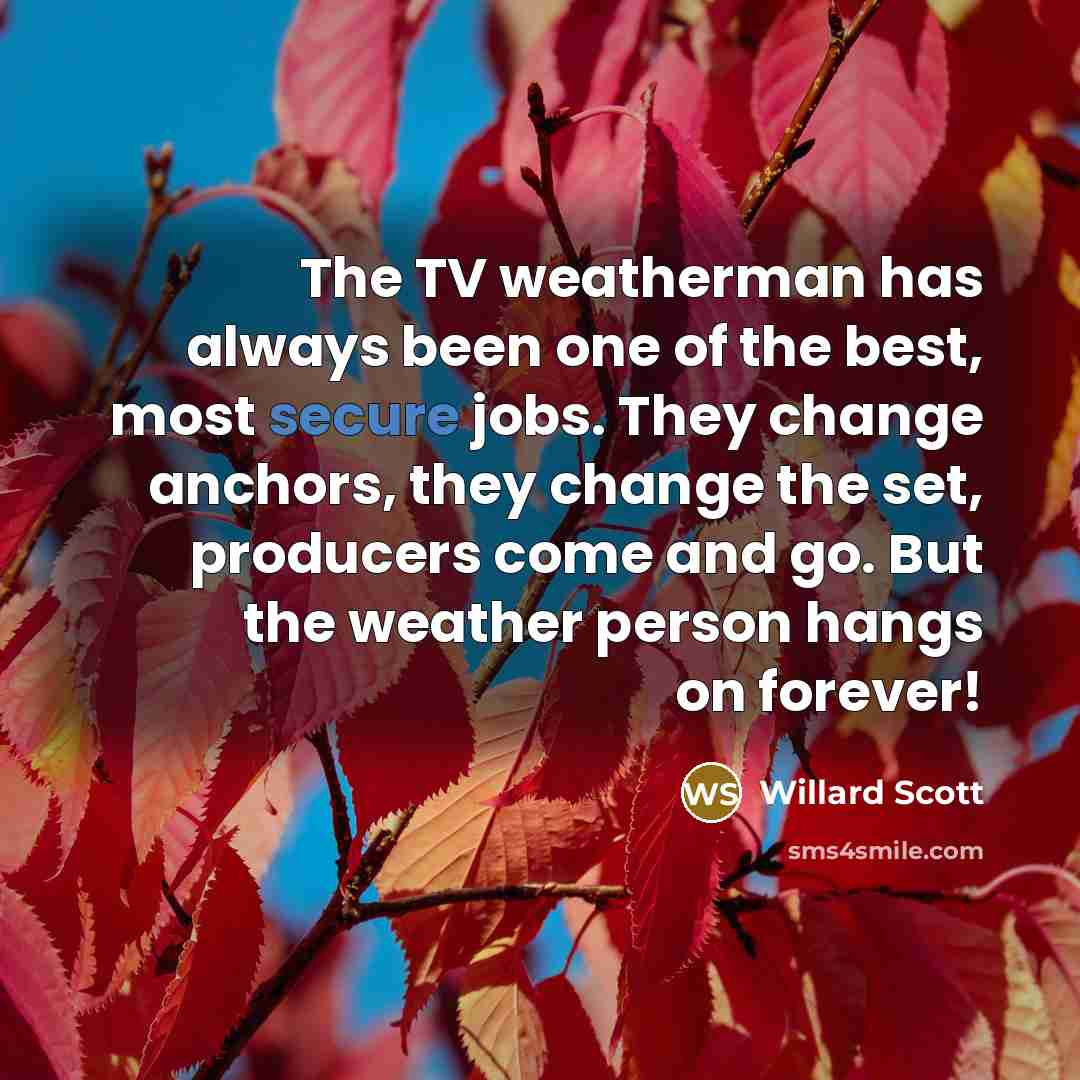 “The TV weatherman has always been one of the best,…” quote by Willard Scott