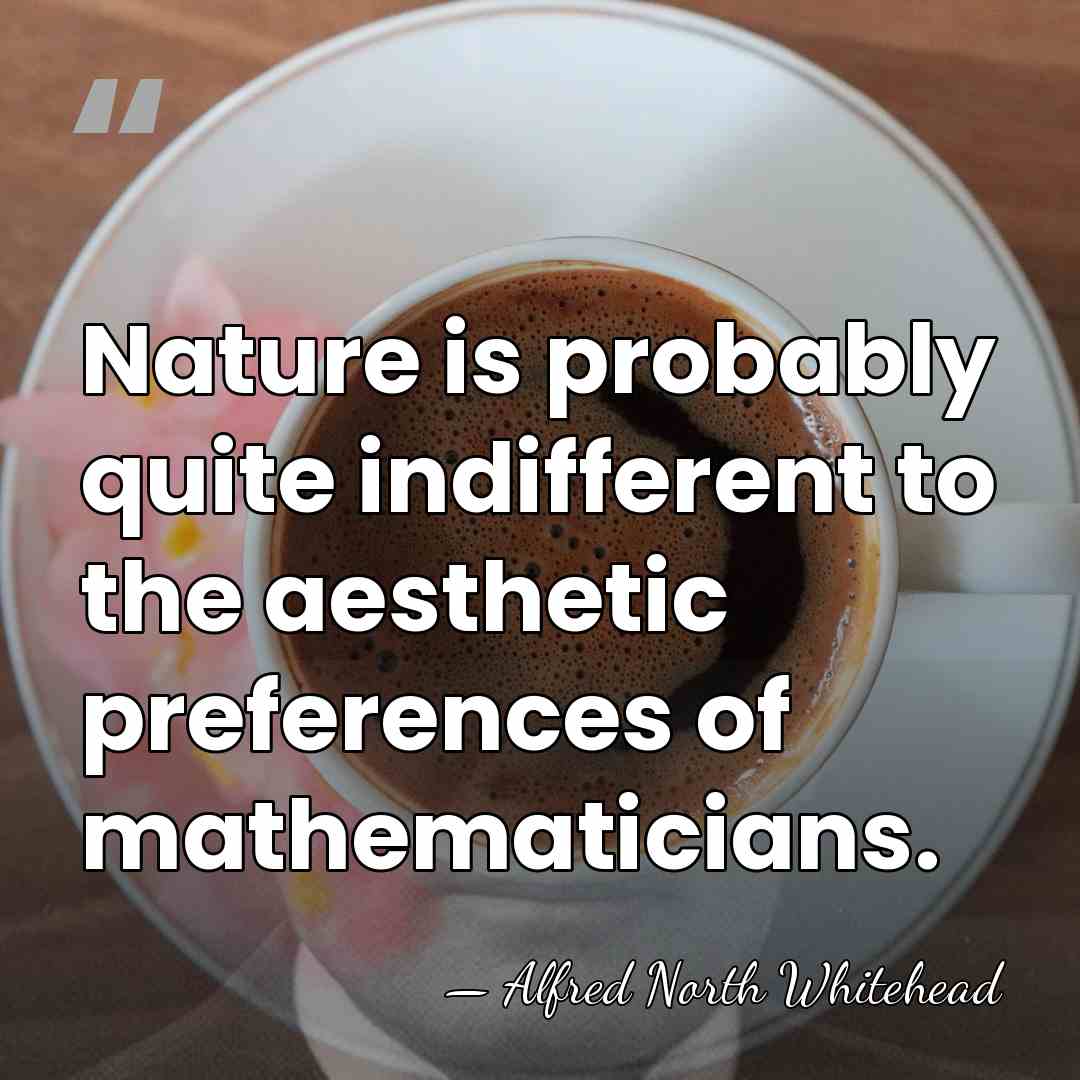 Nature is probably quite indifferent to the aesthetic preferences of mathematicians. - Alfred North Whitehead