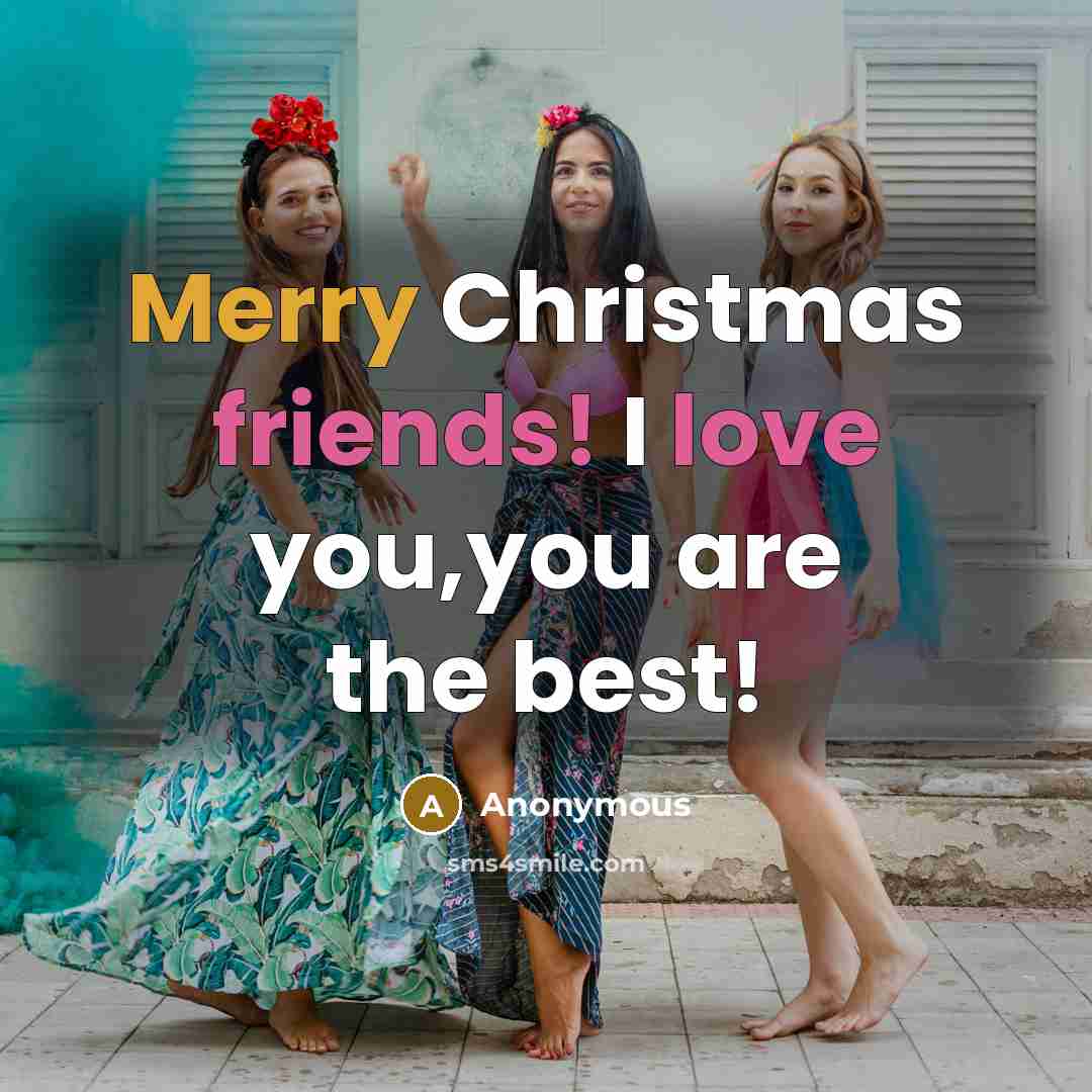 “Merry Christmas friends! I love you,you are the best!…” quote by Anonymous