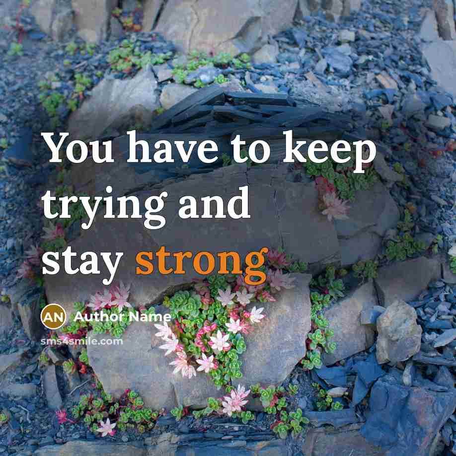 “You have to keep trying and stay strong” quote by Author Name