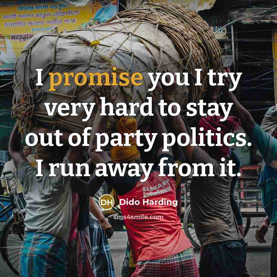 “I promise you I try very hard to stay out…” quote by Dido Harding