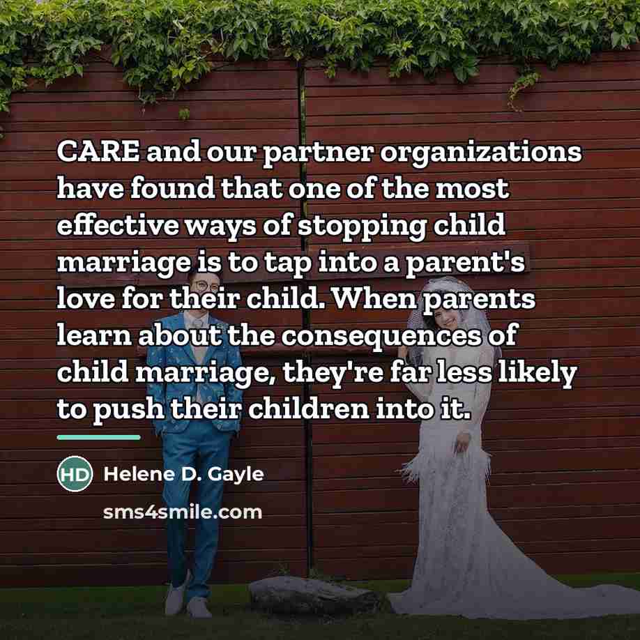 “CARE and our partner organizations have found that one of…” quote by Helene D. Gayle