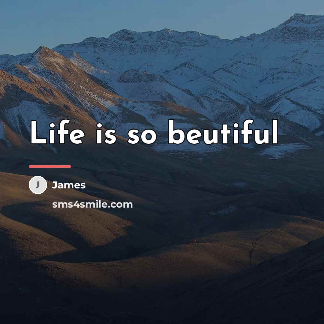 “Life is so beutiful…” quote by James