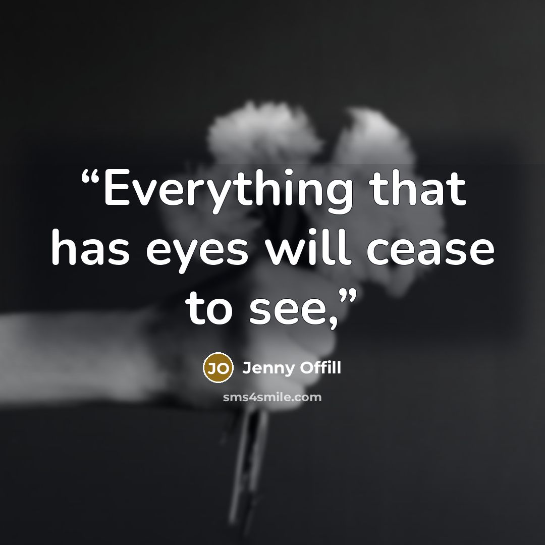 “Everything that has eyes will cease to see,” quote by Jenny Offill