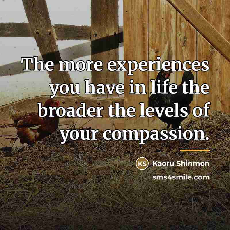 “The more experiences you have in life the broader the…” quote by Kaoru Shinmon