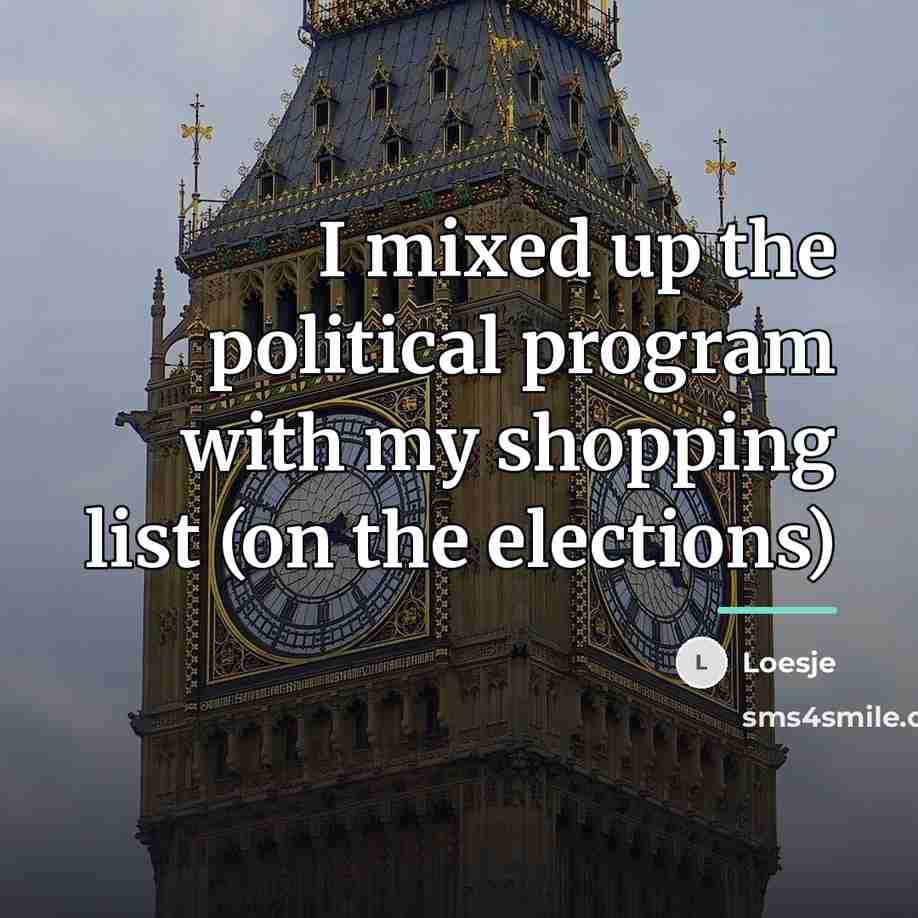 “I mixed up the political program with my shopping list…” quote by Loesje