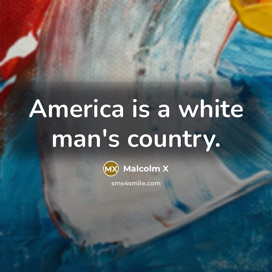 “America is a white man's country.…” quote by Malcolm X