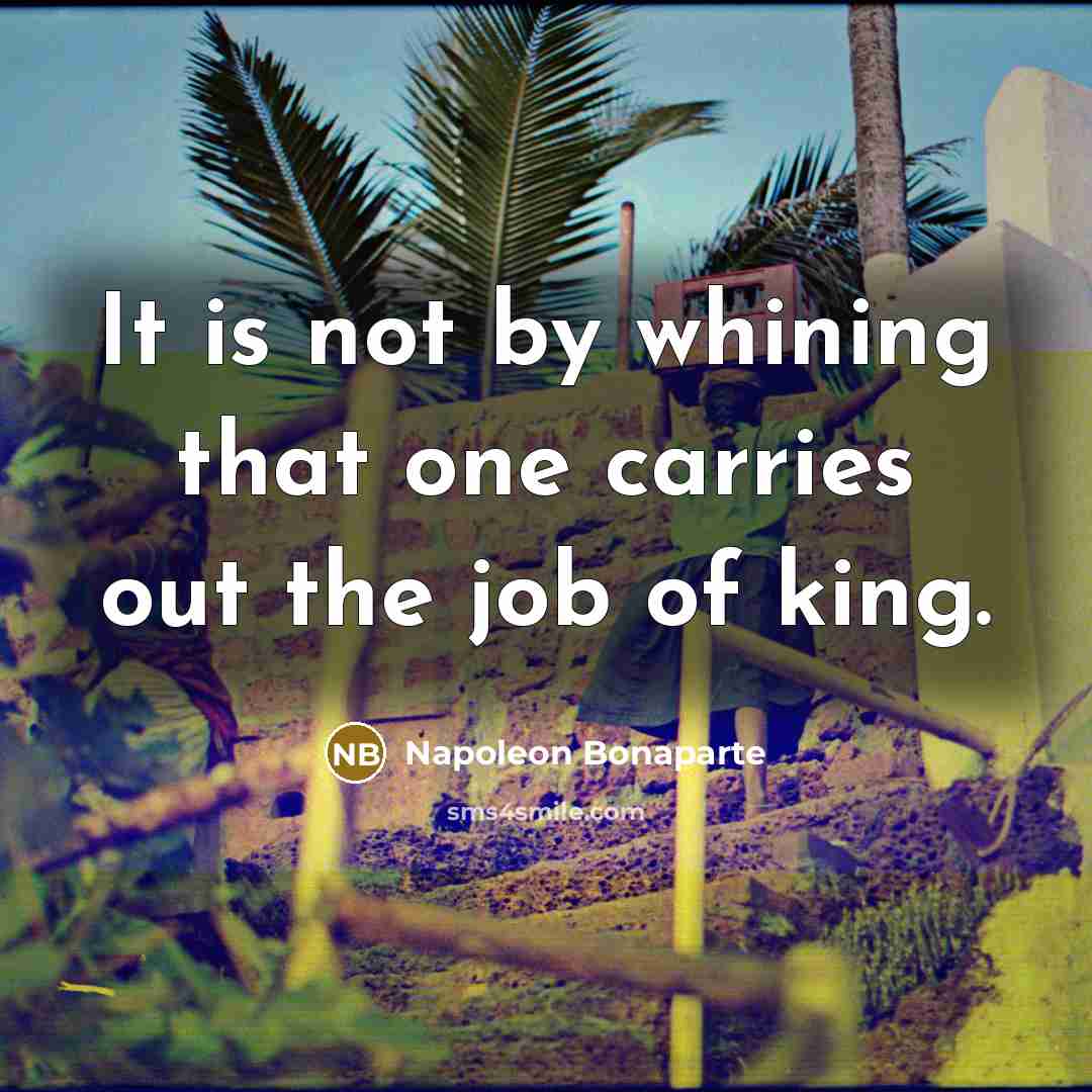 “It is not by whining that one carries out the…” quote by Napoleon Bonaparte
