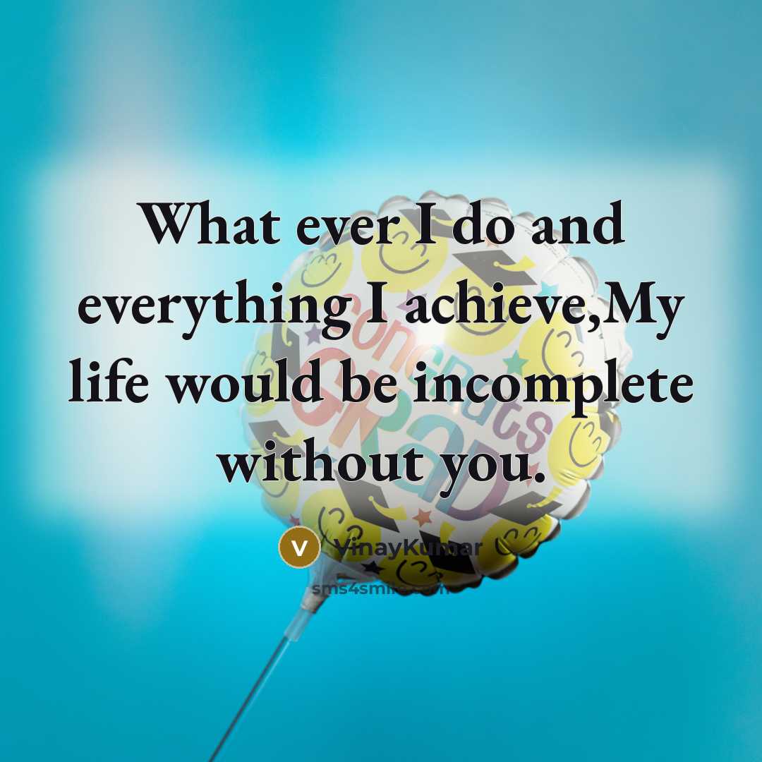 “What ever I do and everything I achieve,My life would be incomplete without you.” quote by VinayKumar
