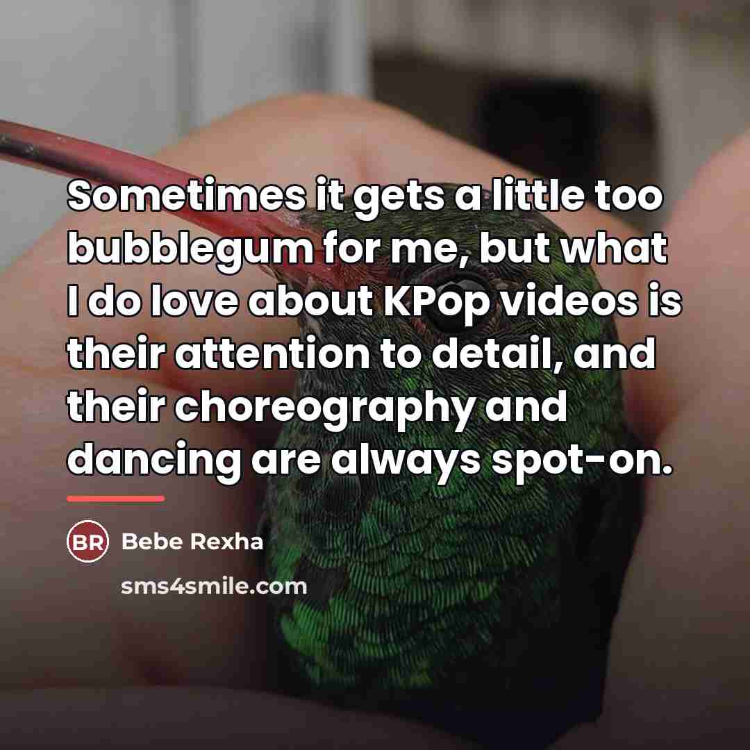 “Sometimes it gets a little too bubblegum for me, but…” quote by Bebe Rexha