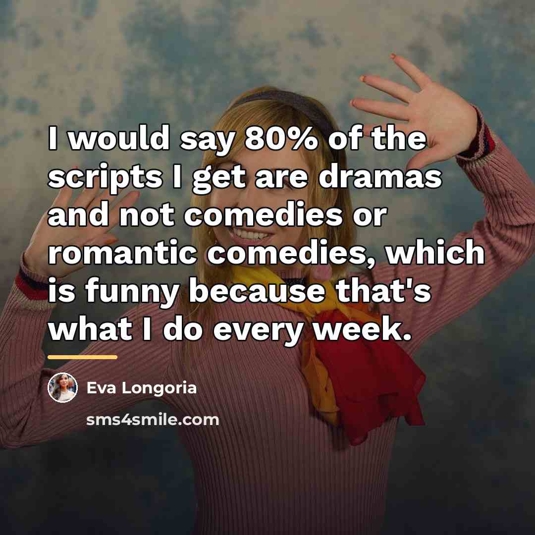 “I would say 80% of the scripts I get are…” quote by Eva Longoria