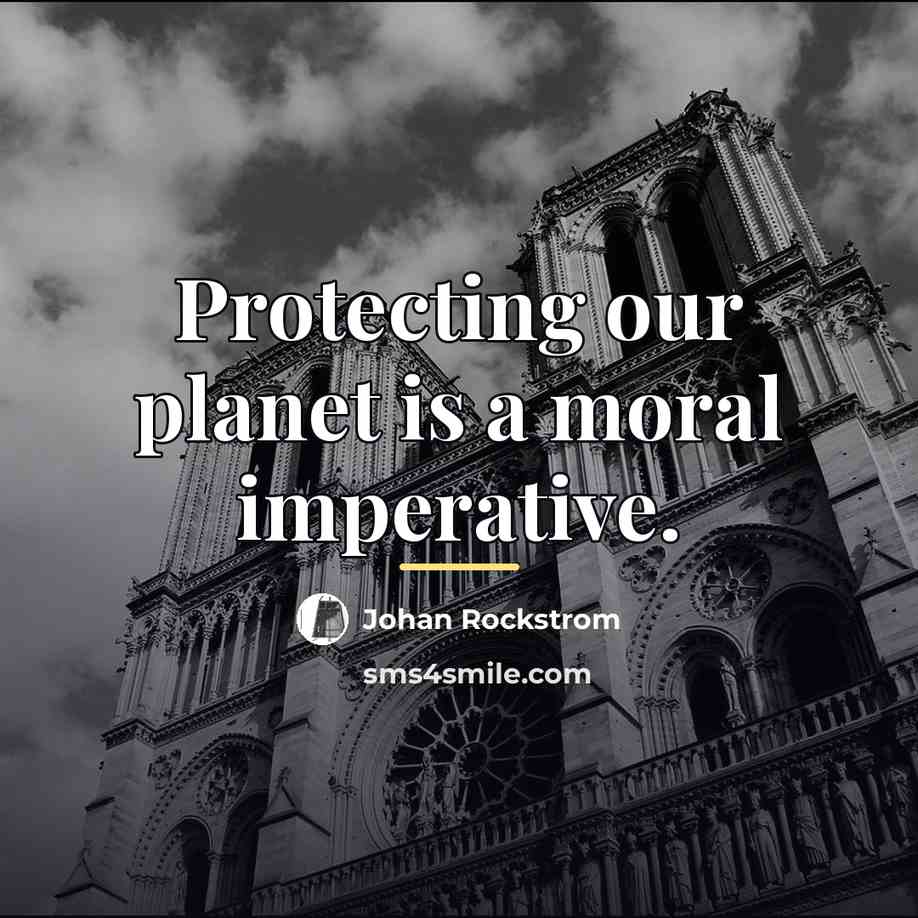 “Protecting our planet is a moral imperative.…” quote by Johan Rockstrom