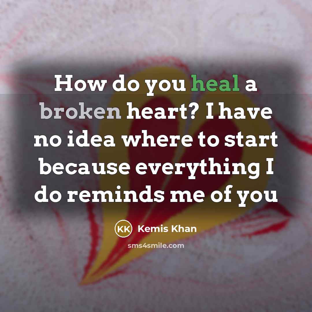 “How do you heal a broken heart? I have no…” quote by Kemis Khan