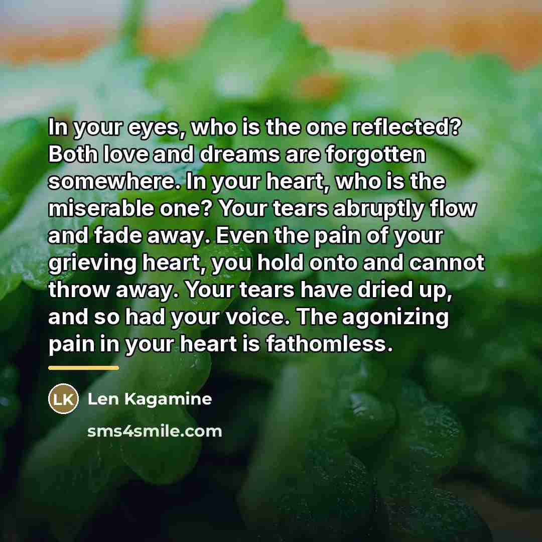 “In your eyes, who is the one reflected? Both love…” quote by Len Kagamine